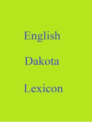 cover image of English Dakota Lexicon